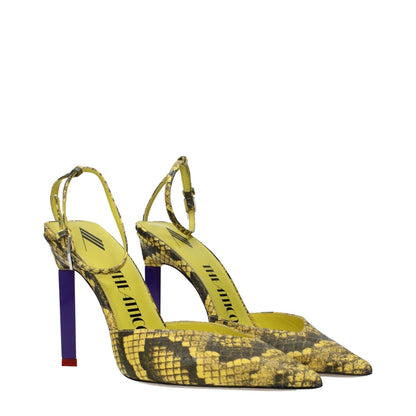 The Attico Yellow Leather High Heel Pumps