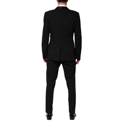 Dolce & Gabbana Black Wool 3 Piece Single Breasted Suit