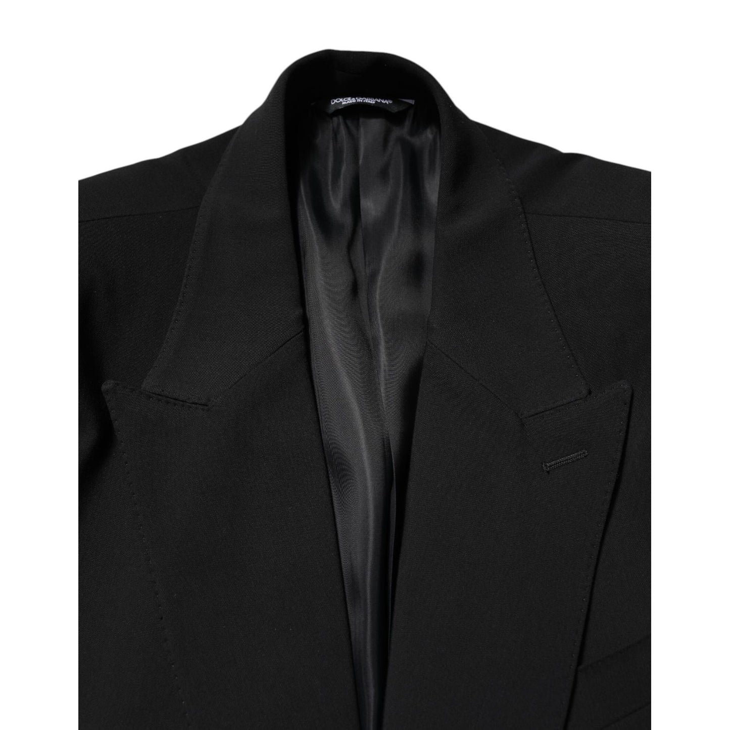 Dolce & Gabbana Black Cotton Single Breasted 2 Piece Suit