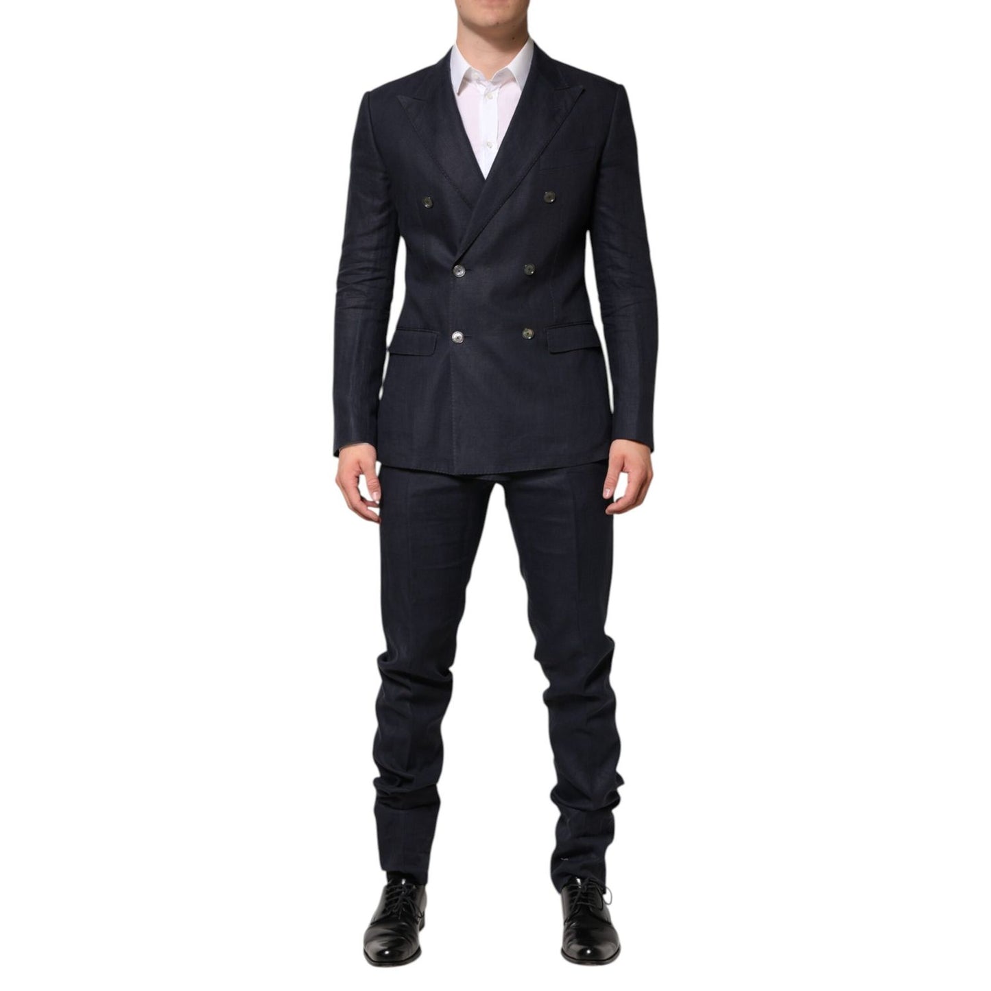 Dolce & Gabbana Dark Blue Double Breasted 2 Piece Suit