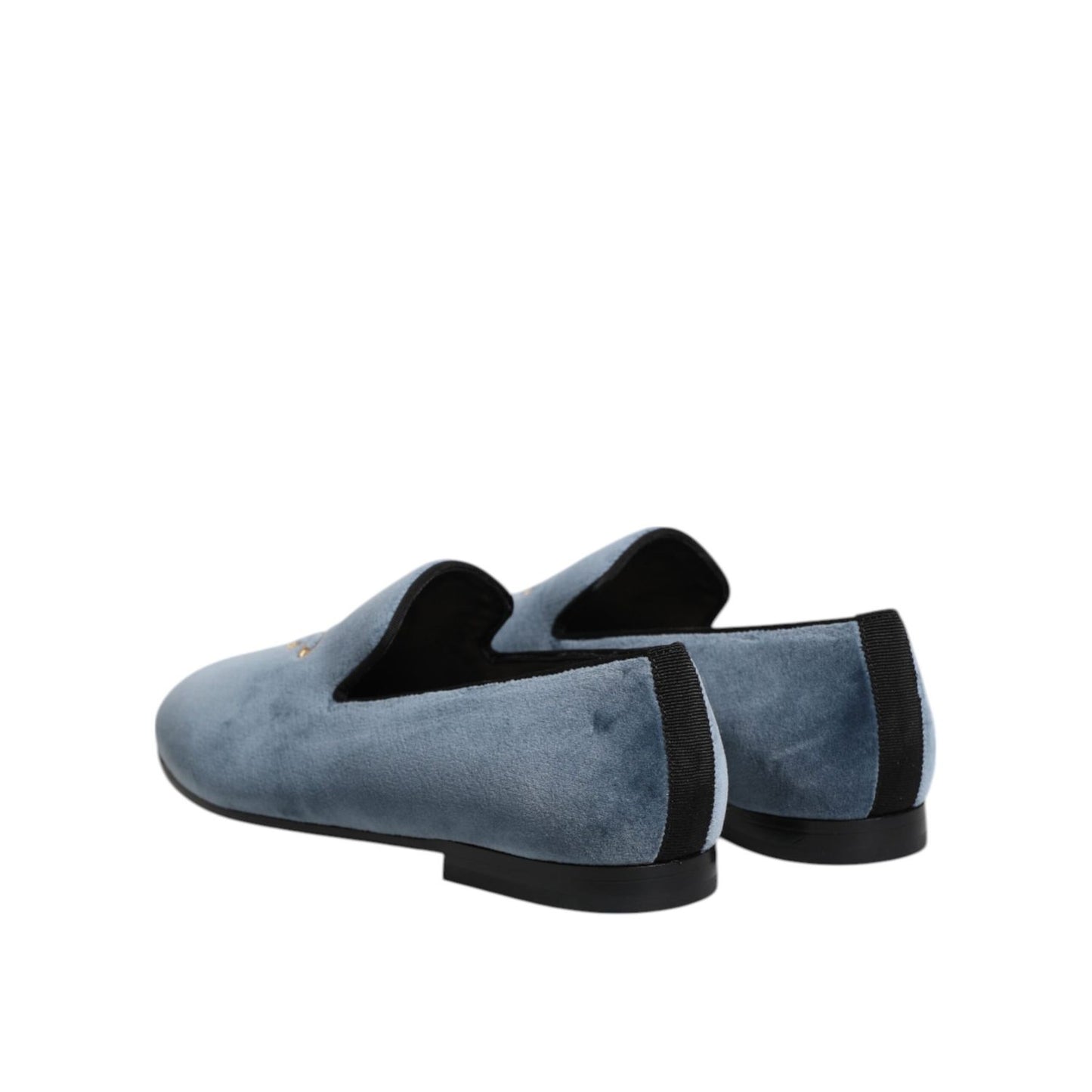 Dolce & Gabbana Blue Velvet DG Logo Loafers Formal Shoes Dolce & Gabbana