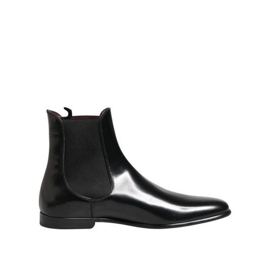 Dolce & Gabbana Black Chelsea Slip On Mid Calf Boots Shoes Dolce & Gabbana