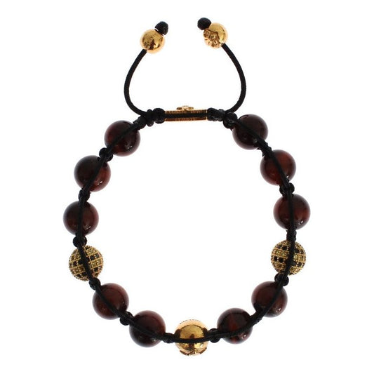 Radiant Red Tiger Eye & CZ Gold Bracelet