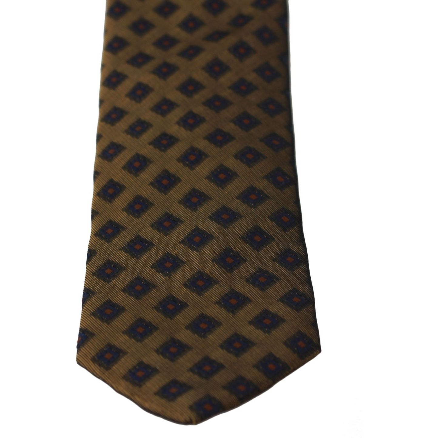 Elegant Brown Patterned Silk Blend Necktie