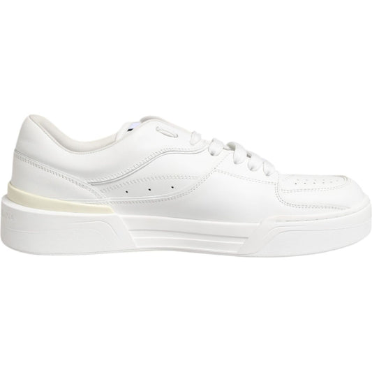 Dolce & Gabbana White Miami Leather Low Top Sneakers Shoes