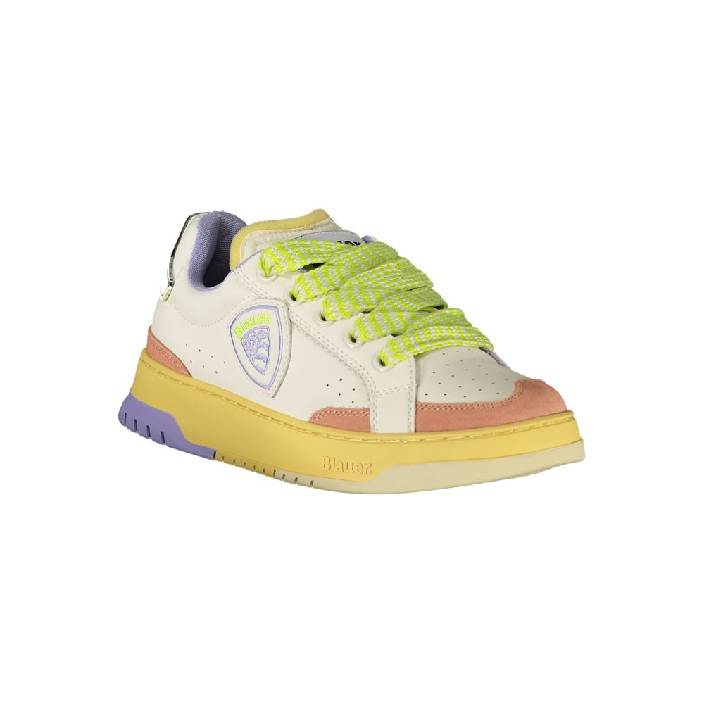 Blauer White Leather Women Sneaker