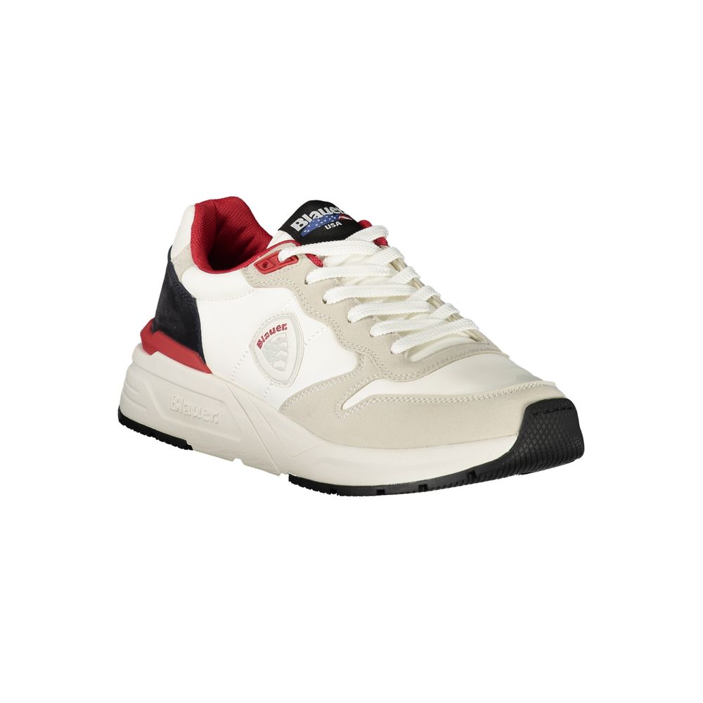 Blauer White Polyurethane Men Sneaker
