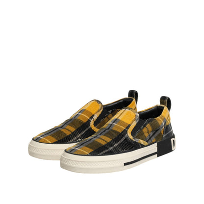 Dolce & Gabbana Multicolor Portofino Tartan Check Sneakers Shoes