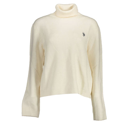 U.S. POLO ASSN. White Acrylic Women Sweater