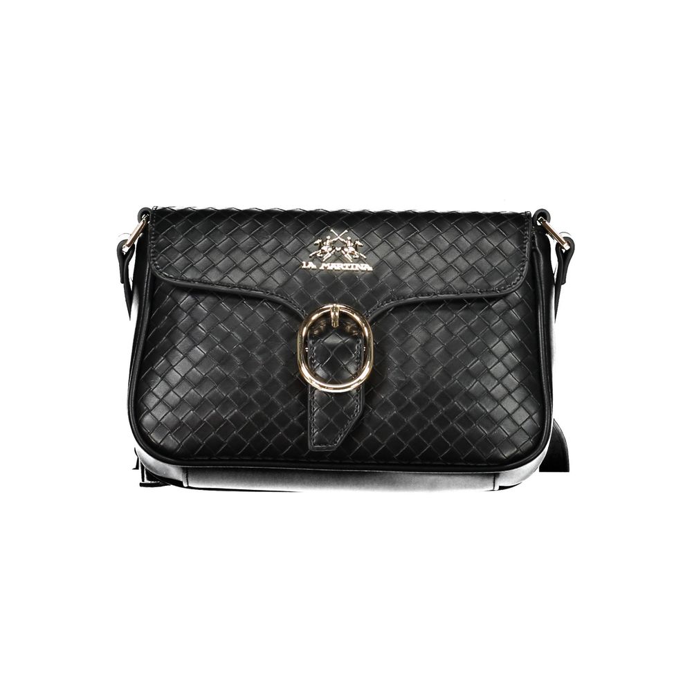 La Martina Black Polyurethane Women Shoulder Bag