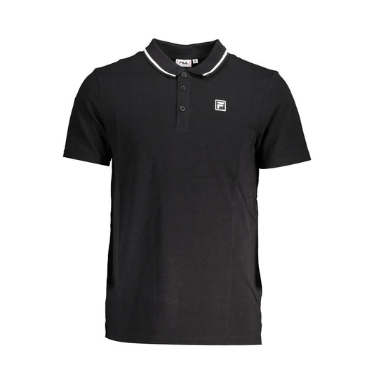 Fila Black Cotton Men Polo Shirt