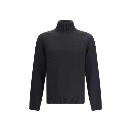Roberto Collina Black Merino Wool Turtleneck