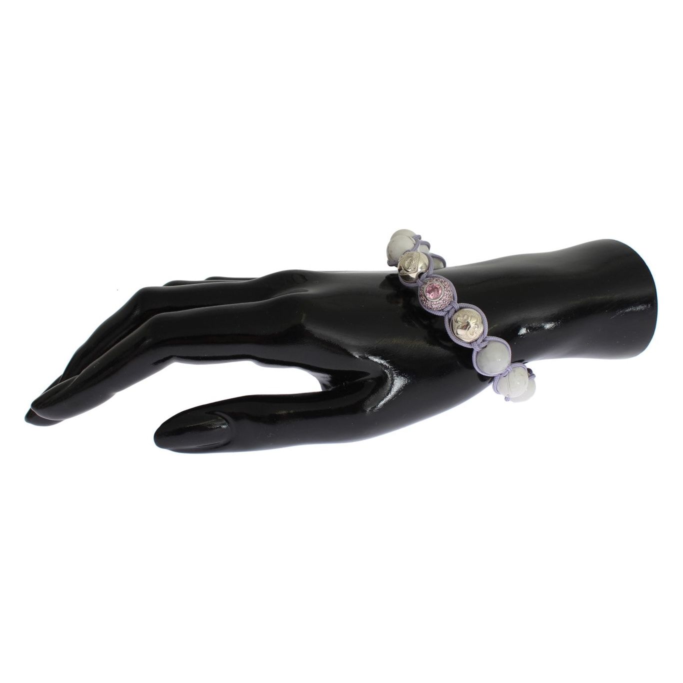Nialaya | Elegant Silver Purple CZ & Howlite Bracelet| McRichard Designer Brands   