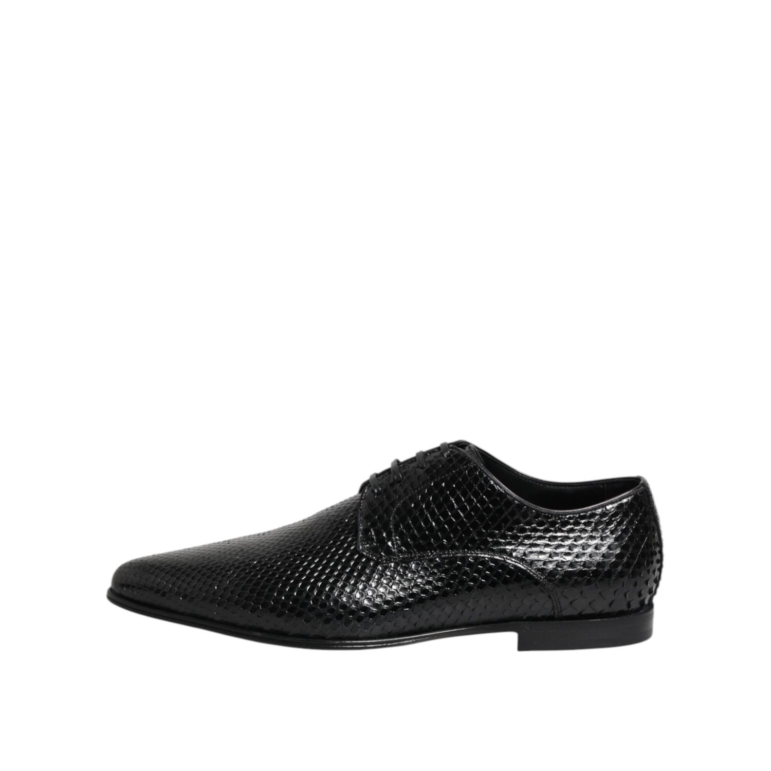 Dolce & Gabbana Black Exotic Leather Lace Up Derby Shoes