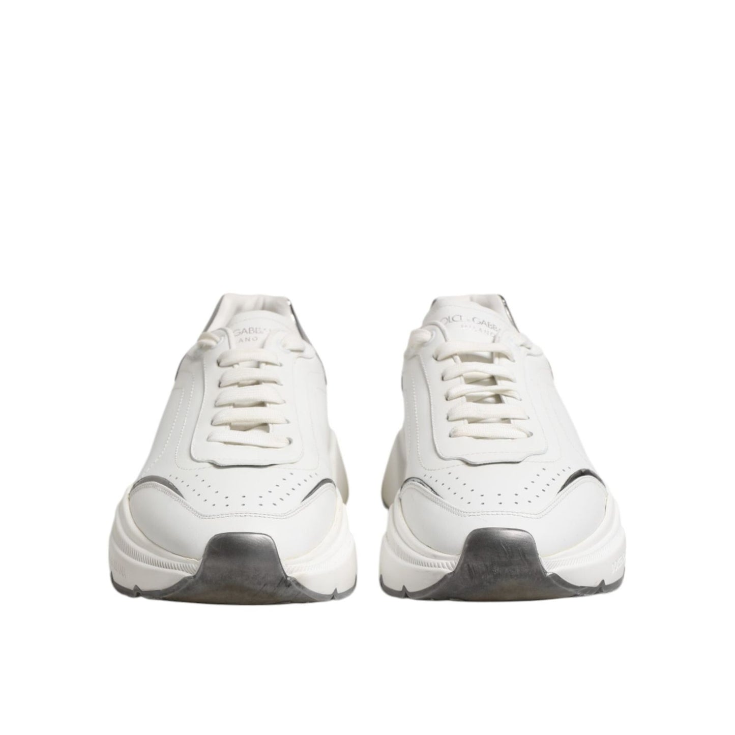 Dolce & Gabbana White Daymaster Leather Low Top Sneakers Shoes