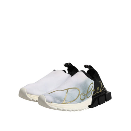 Dolce & Gabbana White Black Low Top Sorrento Sneakers Shoes