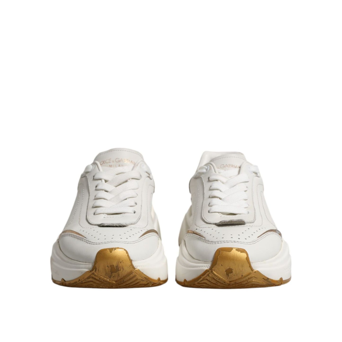 Dolce & Gabbana White Gold Daymaster Low Top Sneakers Shoes