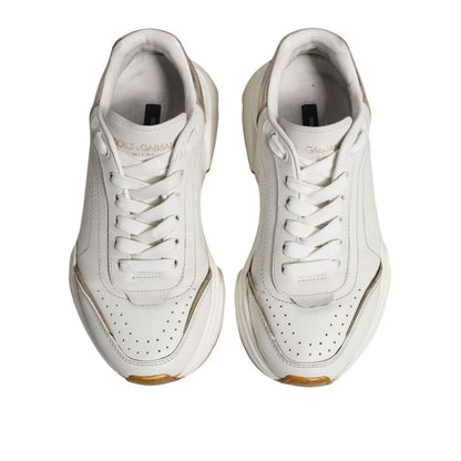 Dolce & Gabbana White Gold Daymaster Low Top Sneakers Shoes