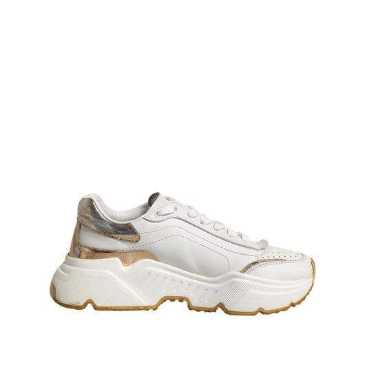 Dolce & Gabbana White Gold Daymaster Low Top Sneakers Shoes Dolce & Gabbana