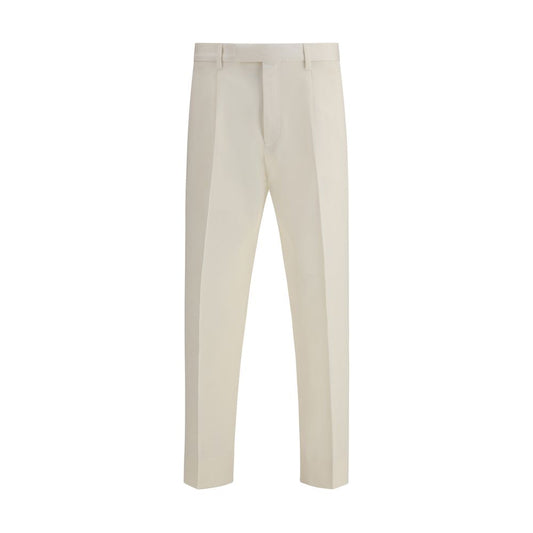ZEGNA White Cotton Dress Pants