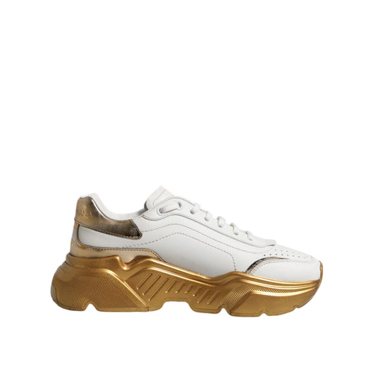 Dolce & Gabbana White Gold Daymaster Low Top Sneakers Shoes Dolce & Gabbana