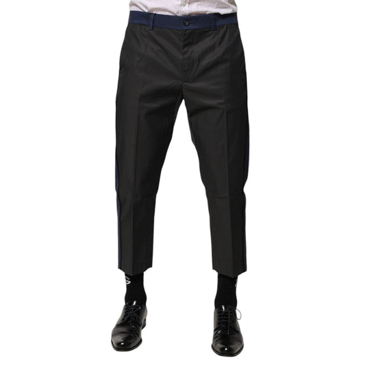 Dolce & Gabbana Gray Blue Cotton 3/4 Chinos Crop Trouser Pants Dolce & Gabbana