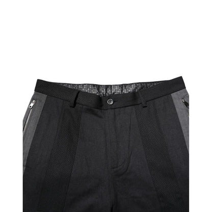 Dolce & Gabbana Black Gray Cotton Dress Formal Trouser Pants
