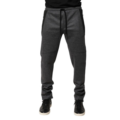 Dolce & Gabbana Gray Black Wool Blend Jogger Sweatpants Pants