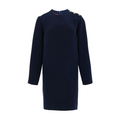 Gucci Navy Blue Wool Short Dress
