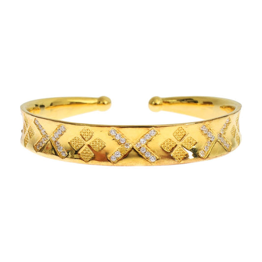Nialaya Elegant Gold Plated Silver CZ Bracelet Bracelet cz-gold-sterling-925-silver-bangle-bracelet