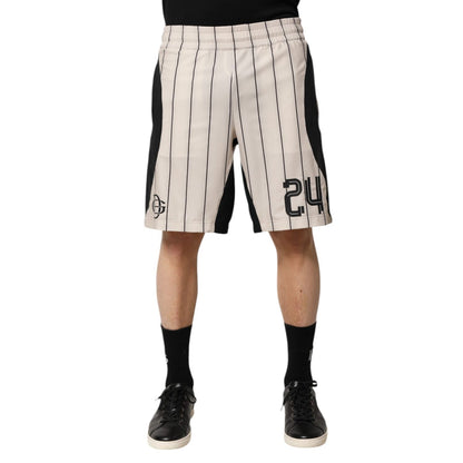 Dolce & Gabbana Off White Polyester DG Logo Sweatshorts Shorts