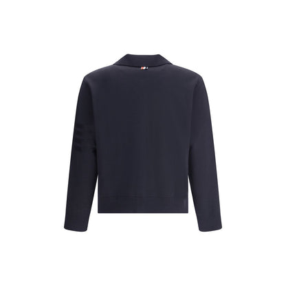 Thom Browne Blue Fleece Wool Cardigan