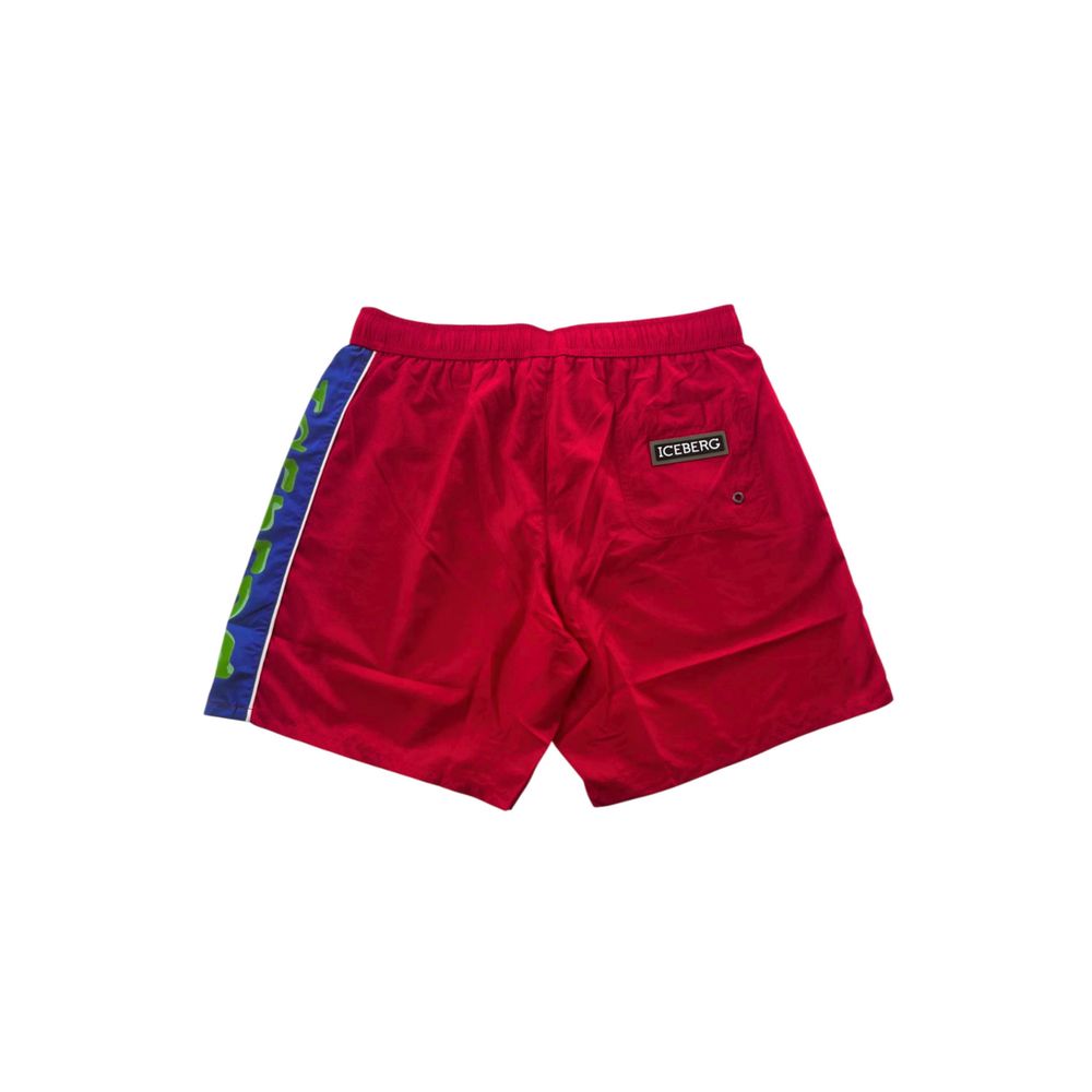 Iceberg Red Polyester Men Swim Short
