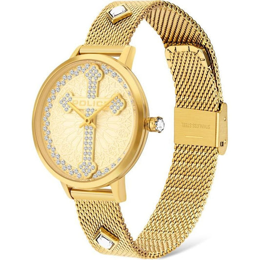 Police Gold Stainless Steel Dress Watch 1728,67434610848,Accessories,Dress Watches - Watches - Accessories,Gold,New with tags,Police,Watches - Accessories,Women
