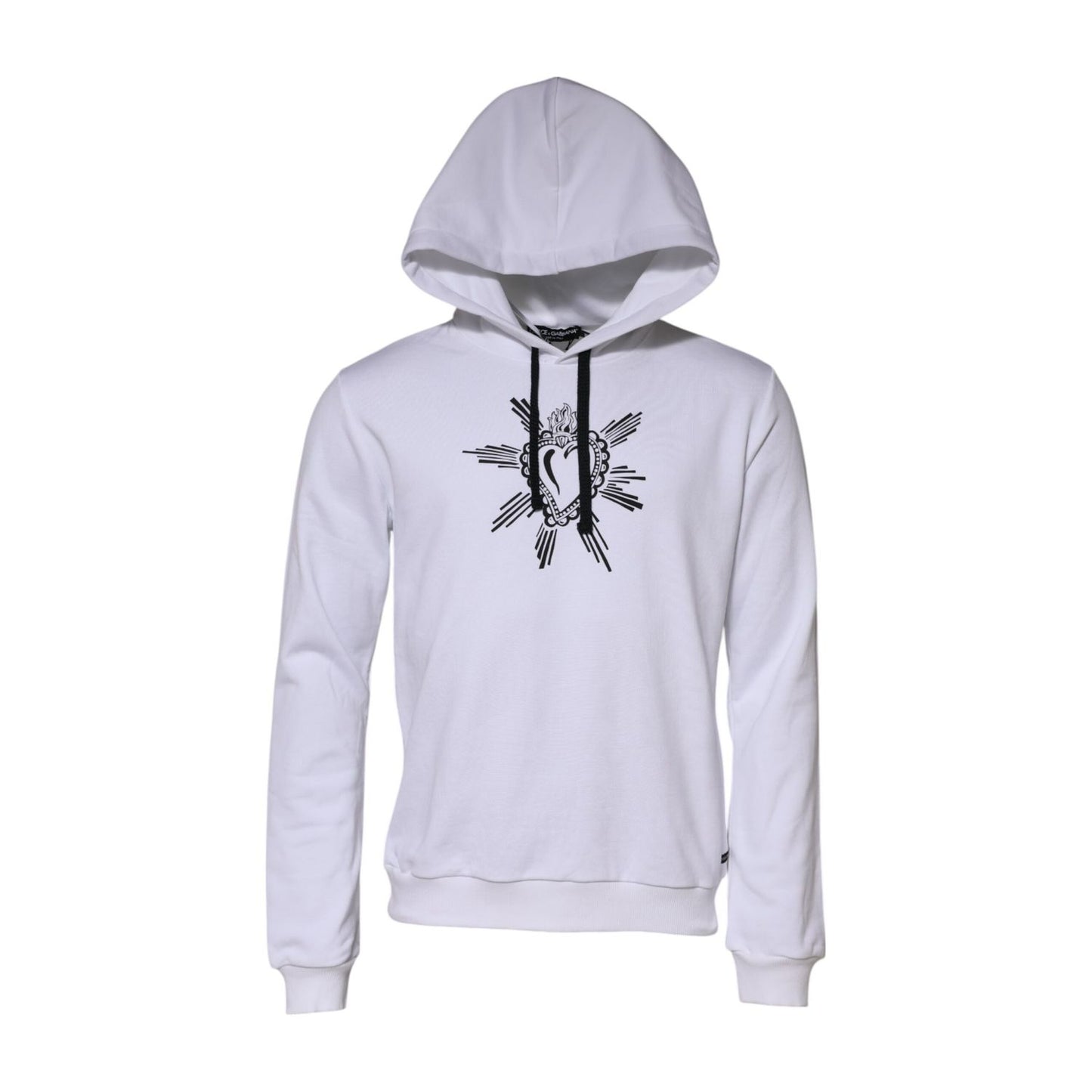 Dolce & Gabbana White Sacred Heart Hooded Sweatshirt Sweater