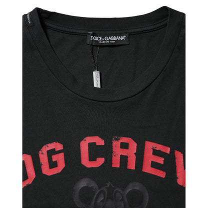 Dolce & Gabbana Black DG Crew Devotion Cotton Crew Neck T-shirt