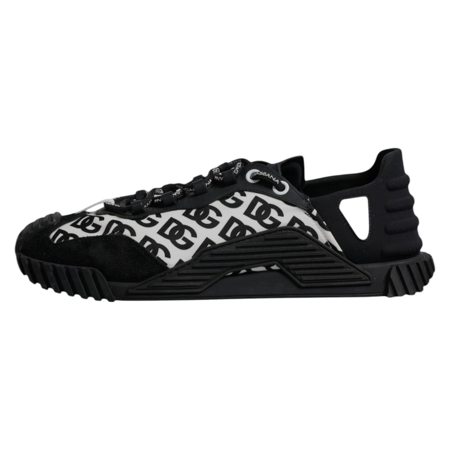 Dolce & Gabbana Black Logo Lace Up Low Top NS1 Sneakers