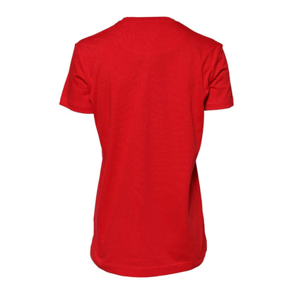 Dolce & Gabbana Red Cotton Crew Neck Short Sleeves T-shirt
