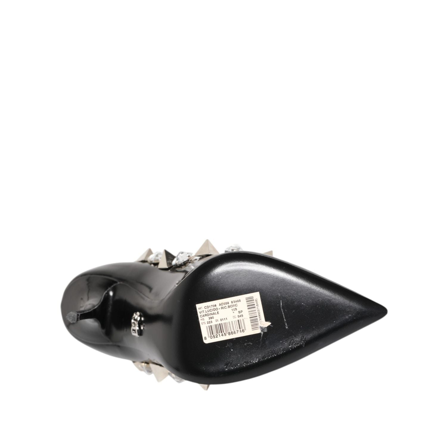 Dolce & Gabbana Black Crystals Studs Stiletto Pumps Shoes