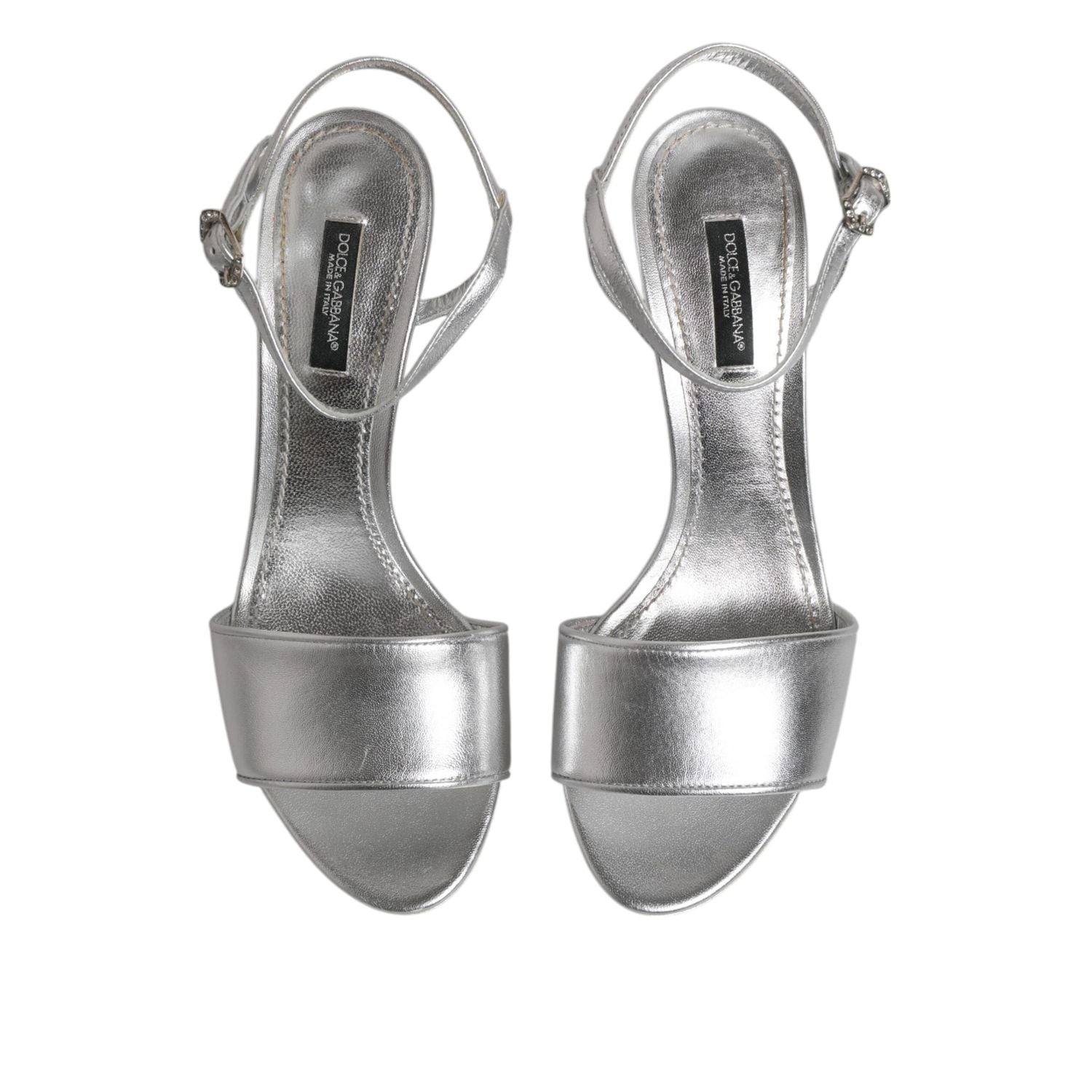 Dolce & Gabbana Silver KEIRA Heels Ankle Strap Sandals Shoes