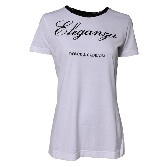 Dolce & Gabbana White Eleganza Cotton Crew Neck Tee T-shirt