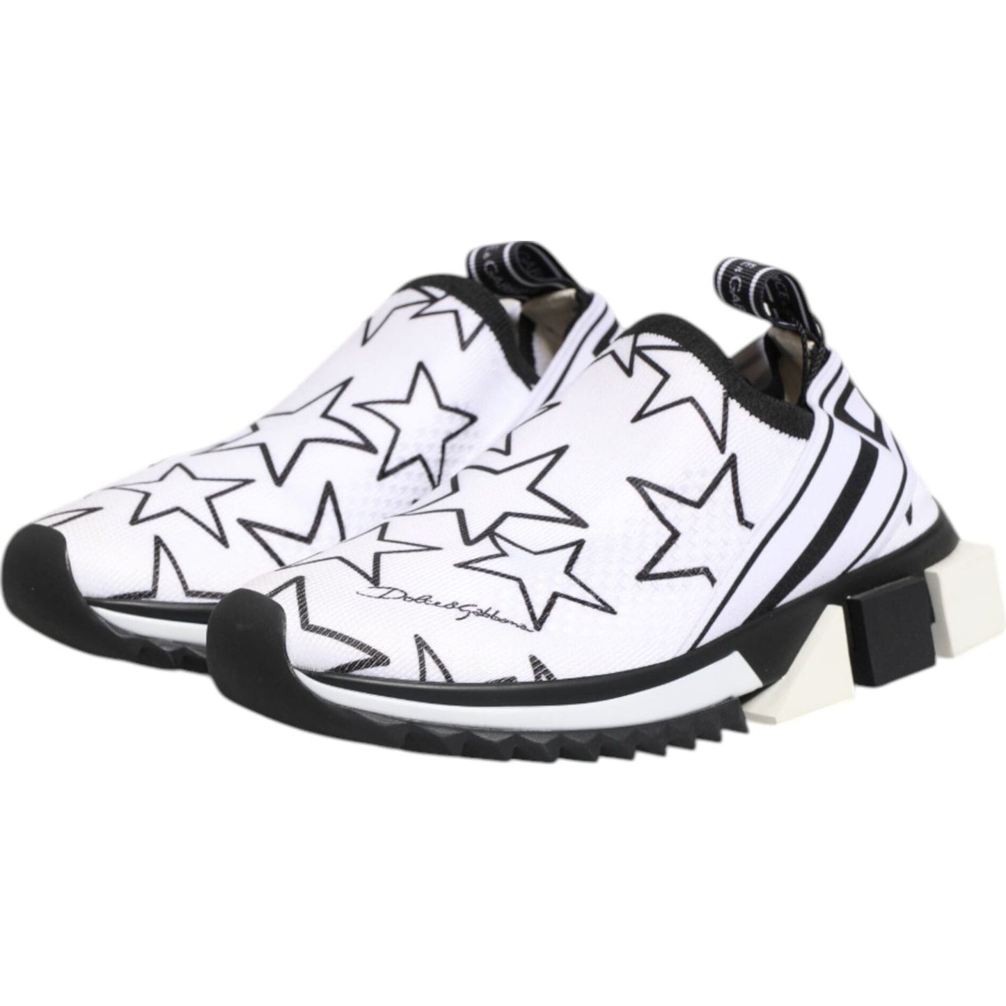Dolce & Gabbana White Stars Sorrento Low Top Sneakers Shoes