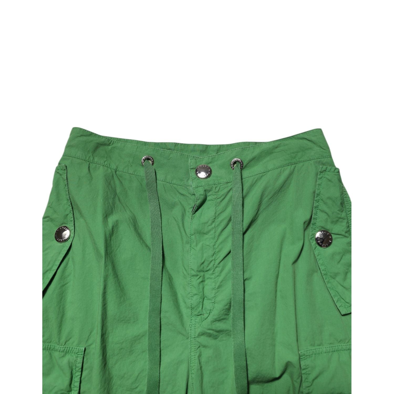 Dolce & Gabbana Green Cotton High Waist Cargo Trouser Pants