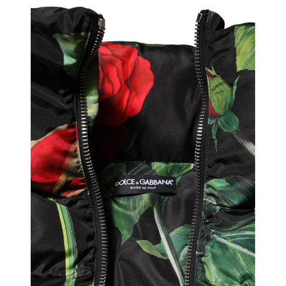 Dolce & Gabbana Multicolor Floral Puffer Coat Full Zip Jacket