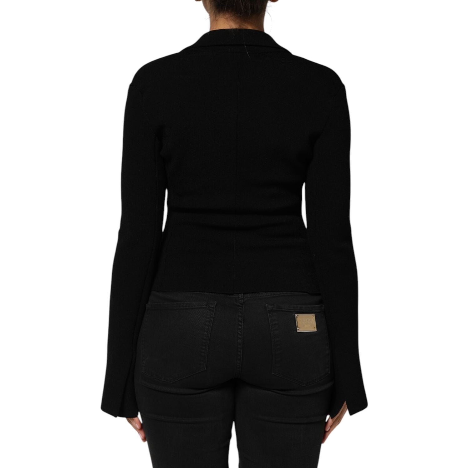 Dolce & Gabbana Black Viscose Single Breasted Blazer Jacket