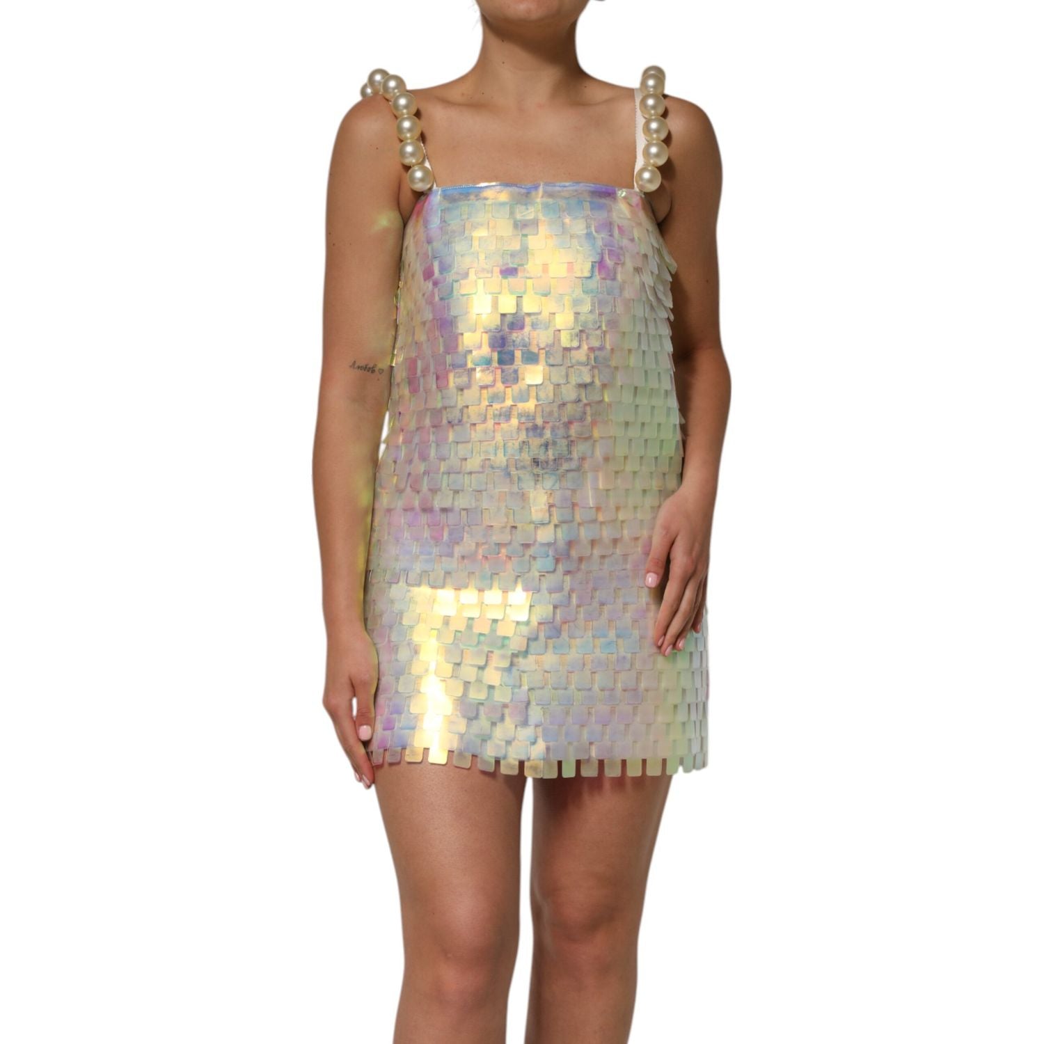 Dolce & Gabbana Multicolor Sequin Holographic Mini  Dress