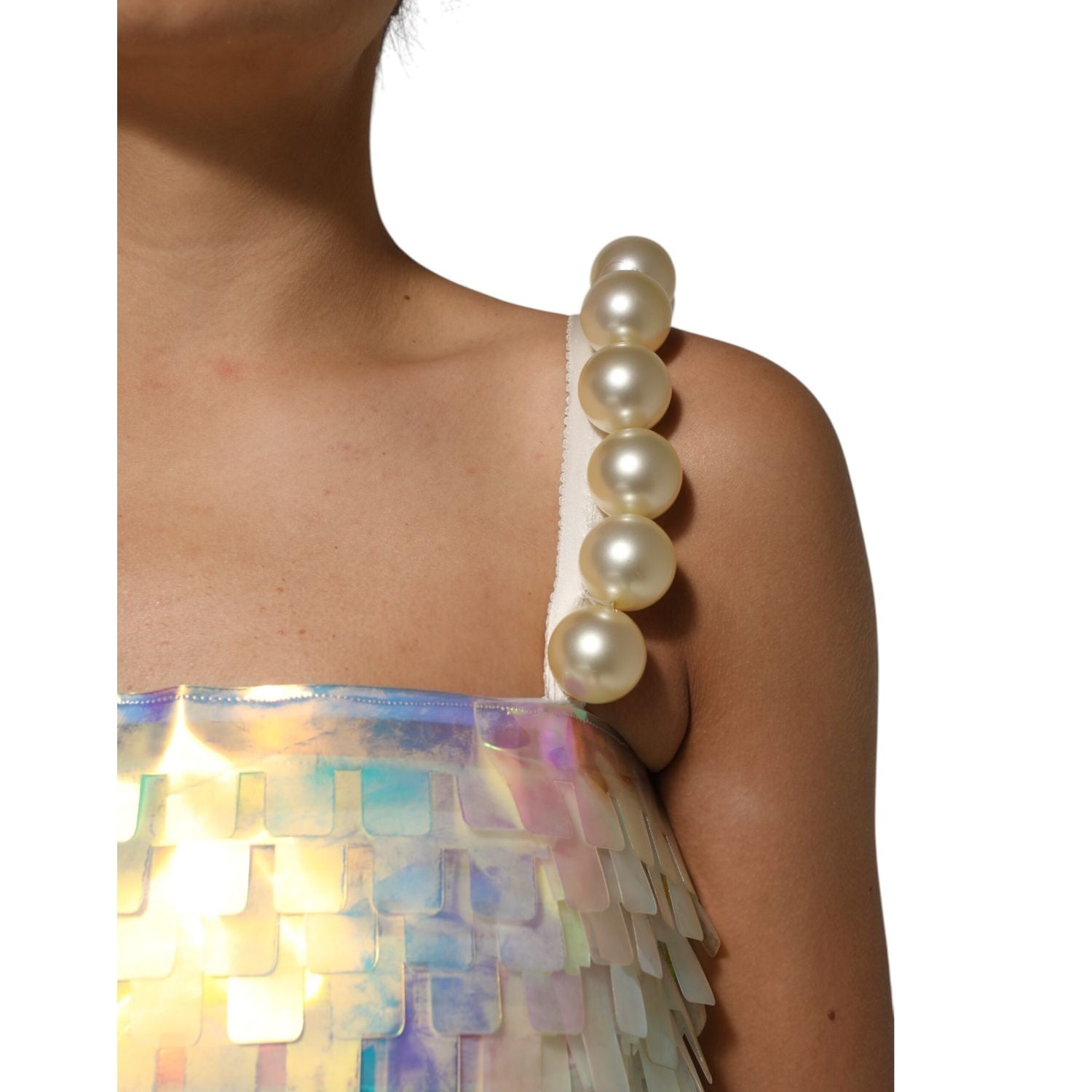 Dolce & Gabbana Multicolor Sequin Holographic Mini  Dress