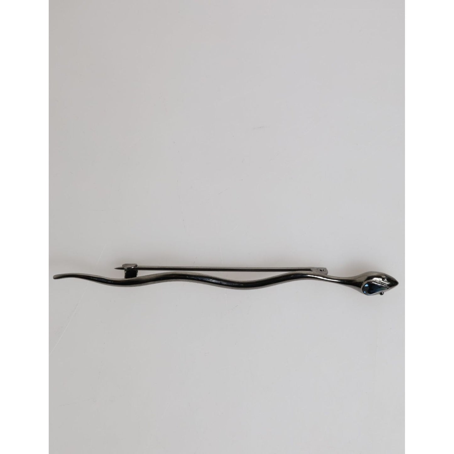 Dolce & Gabbana Black Brass Crystal Spilla Serpente Mens Brooch Pin