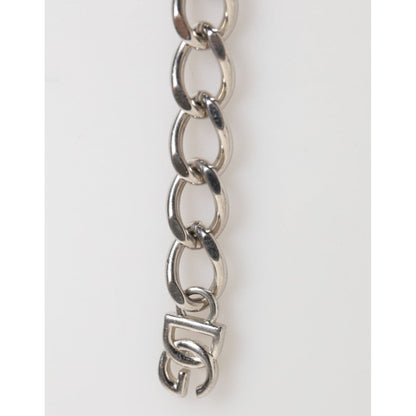 Dolce & Gabbana Silver Tone Brass Chain Lobster Clasp DG Logo Bracelet