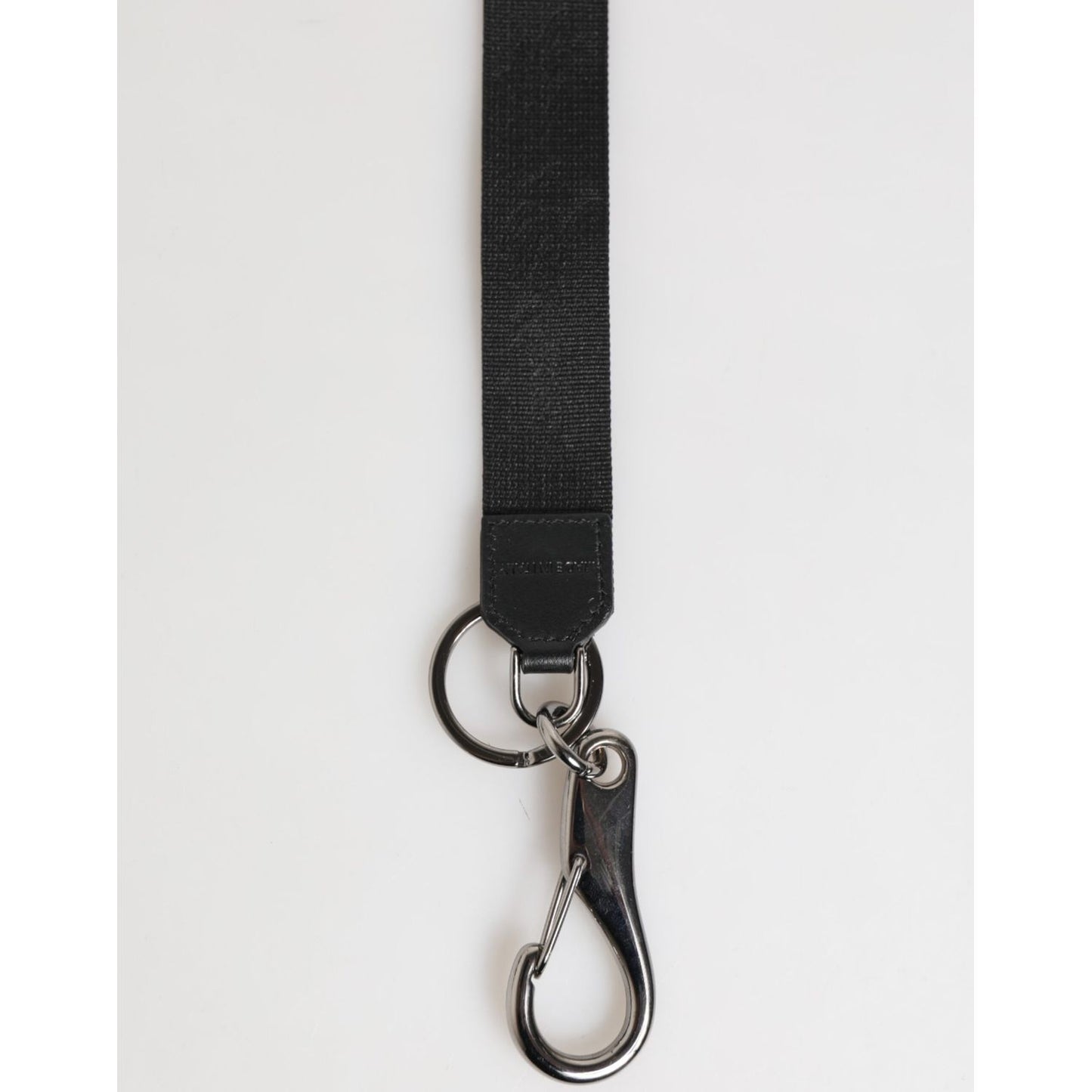 Dolce & Gabbana Black Red Polyester DG Logo Silver Men Keychain Keyring